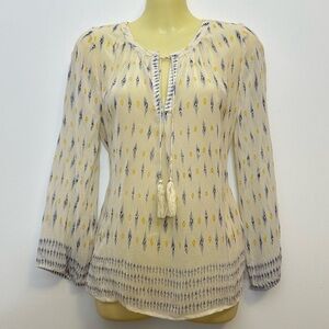 Joie Semi-sheer Cream Silk Blouse size S